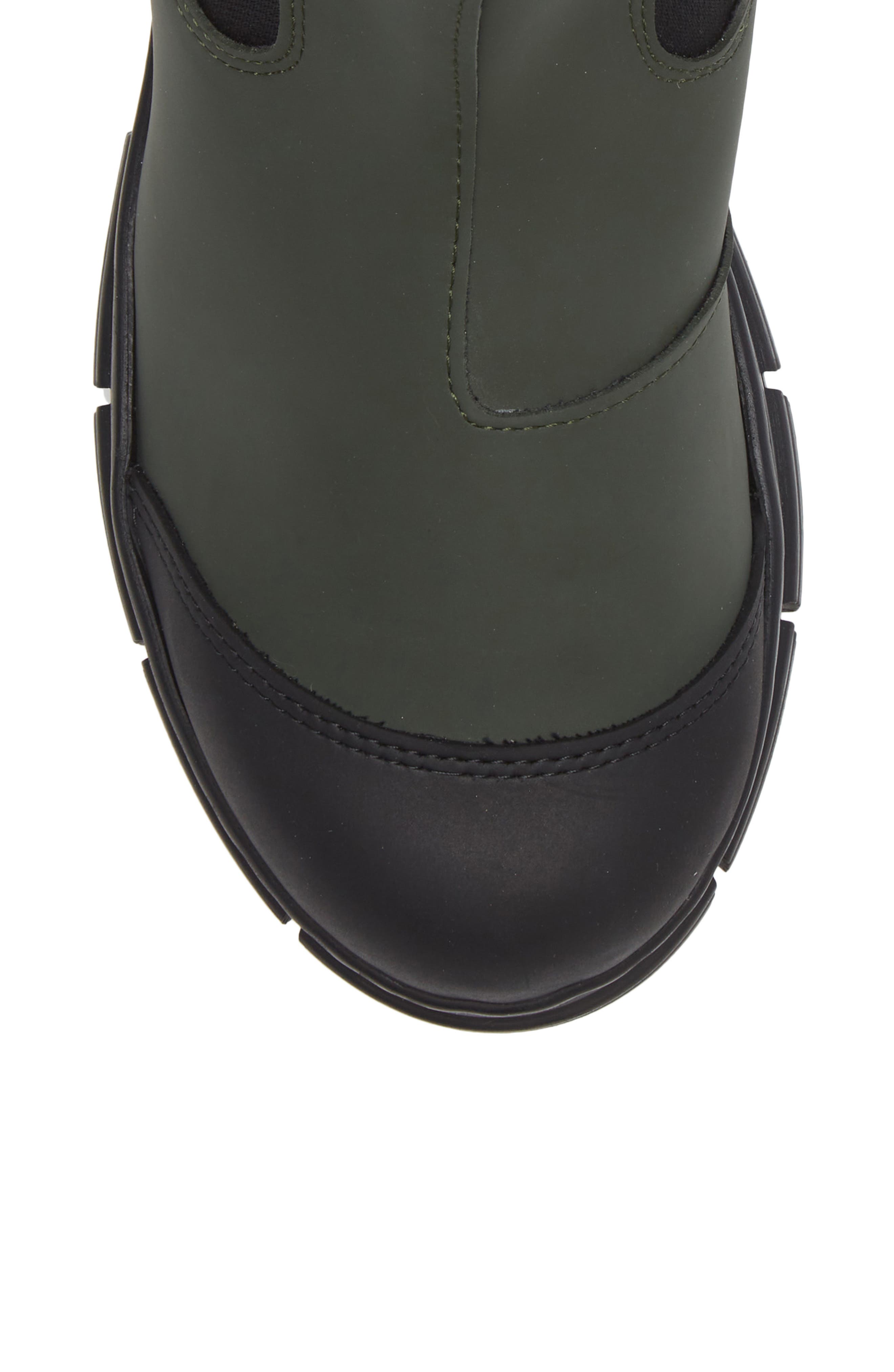 Ganni Faux Fur Lined & Recycled Rubber Chelsea Boot, Alternate, color, 