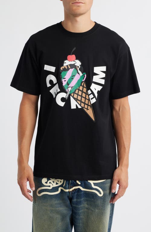 Icecream Spoonful Graphic T-shirt In Black