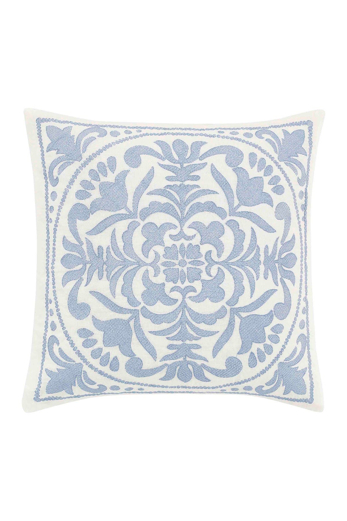 Laura Ashley Mila Medium Blue 18" X 18" Decorative Pillow
