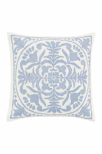 Laura Ashley Mila Medium Blue 18" X 18" Decorative Pillow