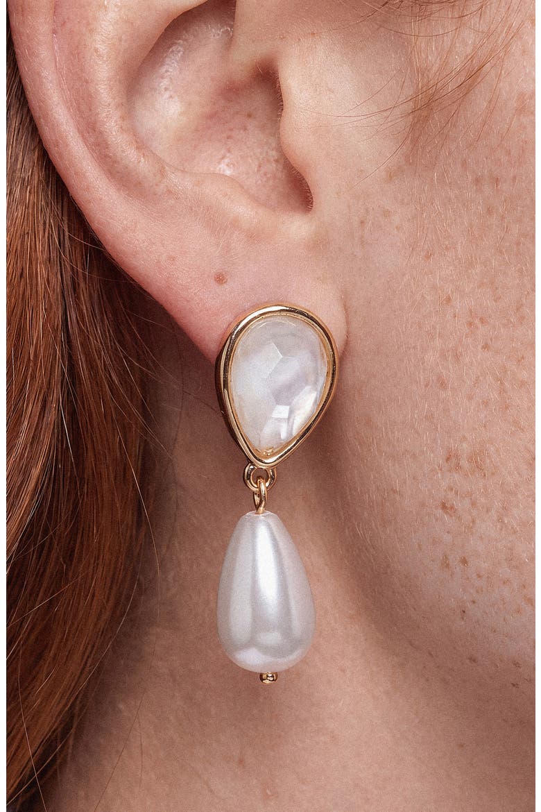 Eternal Gleam Faux Pearl Drop Earrings, Alternate, color, WHITE