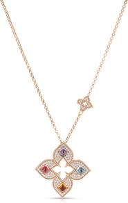 Roberto Coin Venetian Princess Carnival Diamond 
Mixed Jewels Pendant Necklace