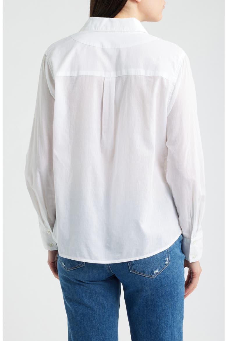 Ruffle Cotton Shirt, Alternate, color, PAPER WHITE
