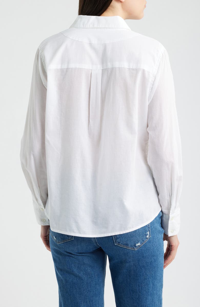 NIC+ZOE Ruffle Cotton Shirt, Alternate, color, Paper White