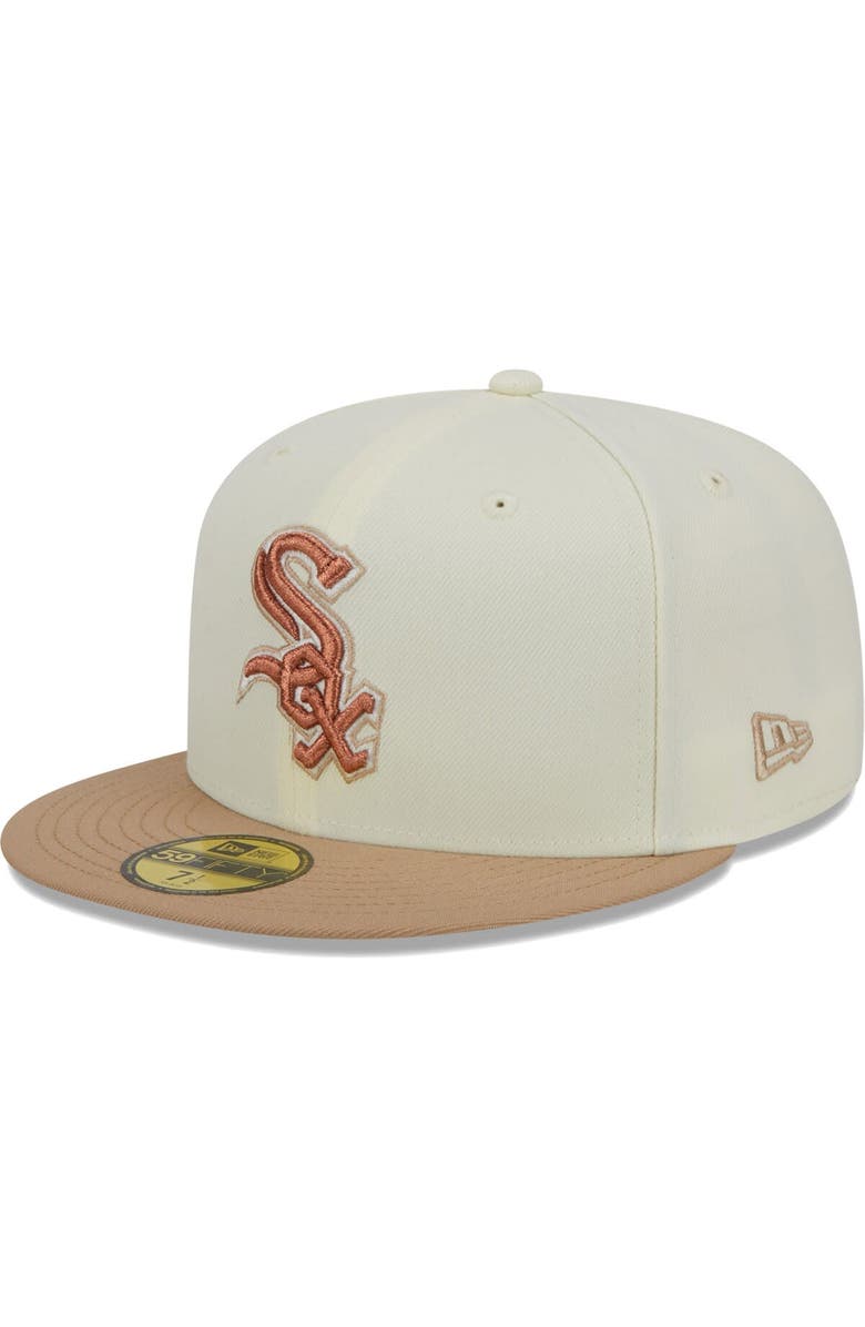 New Era Men's New Era Cream Chicago White Sox Chrome Camel Rust Undervisor 59FIFTY Fitted Hat, Main, color, 