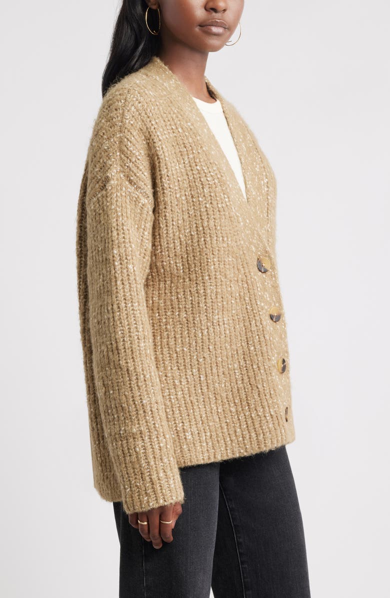 Treasure & Bond Oversize Nubby Cardigan, Alternate, color, Tan Lead Combo