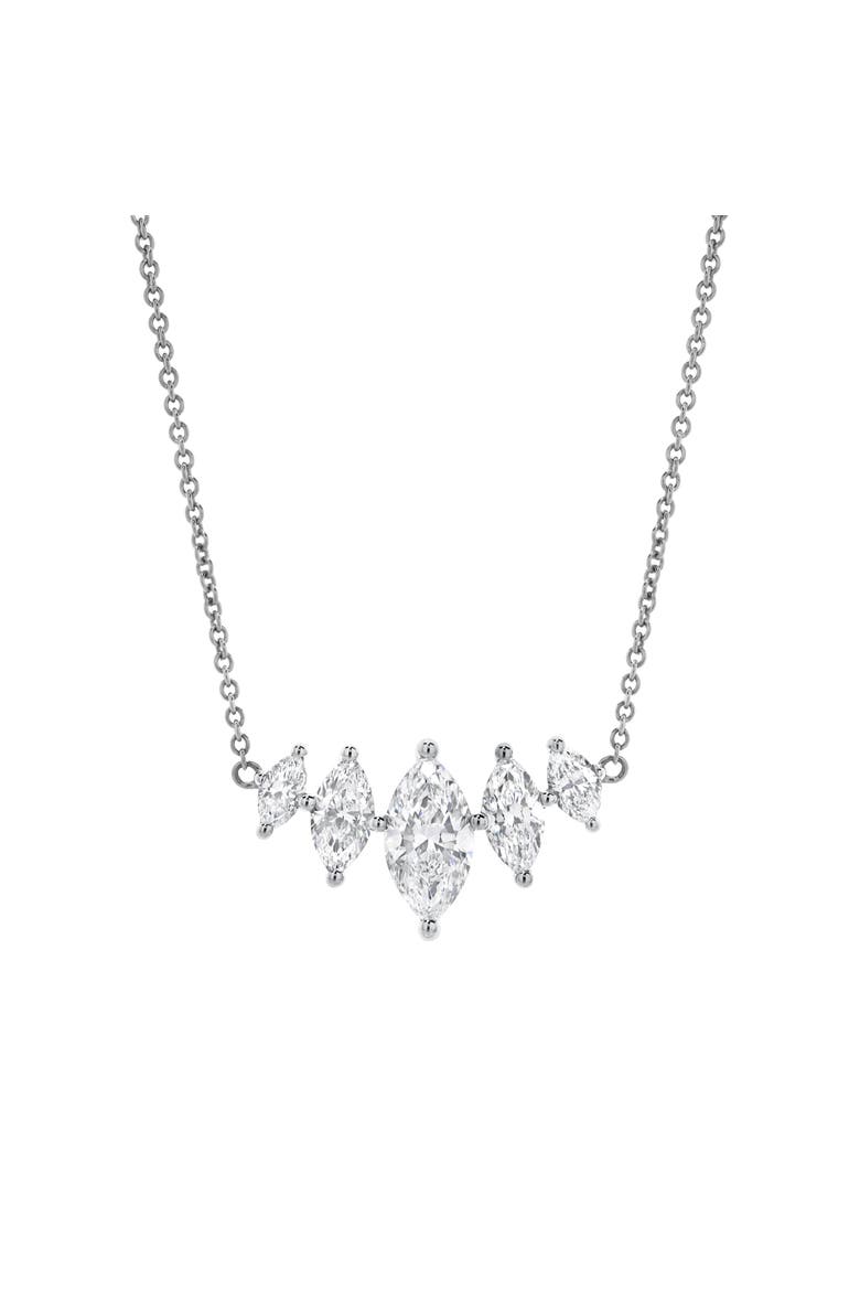 Maeva 1.5CT Marquise Cut Lab Diamond Bar Necklace 14K Gold, Main, color, 14K White Gold