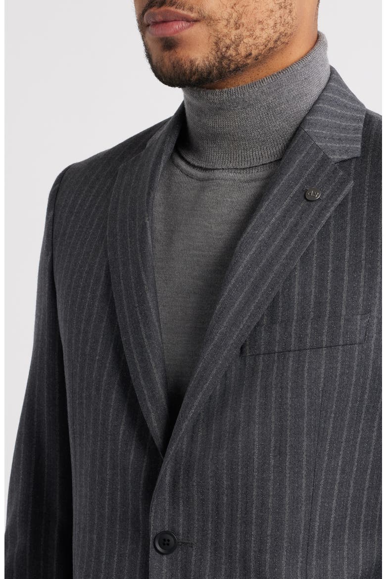 Ross Slim Fit Striped Wool Suit, Alternate, color, CHARCOAL