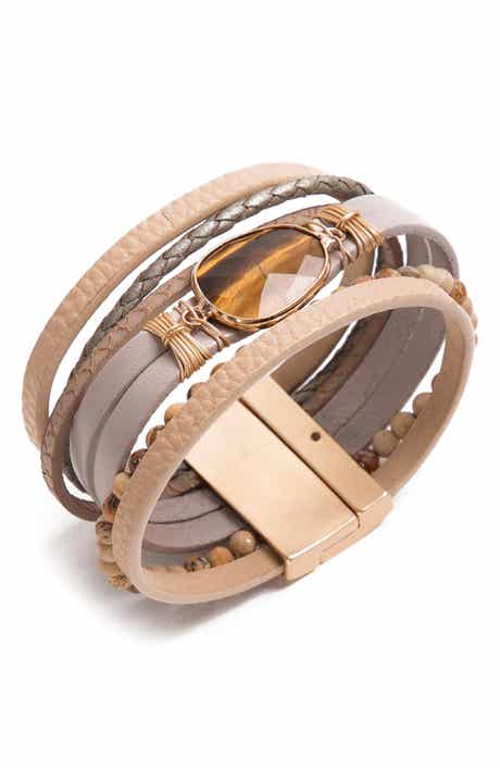 SAACHI Nirvana Beaded Leather Bracelet