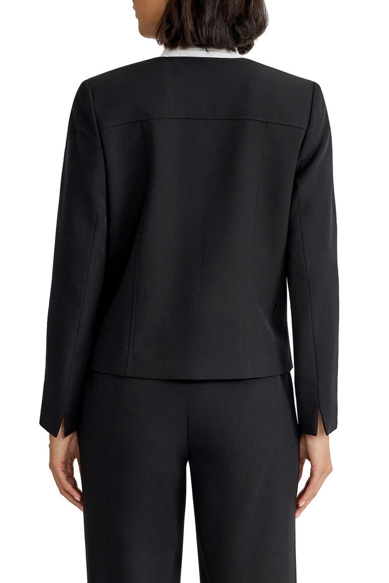 Jewel Neck Seamed Cardigan Jacket, Alternate, color, BLACK