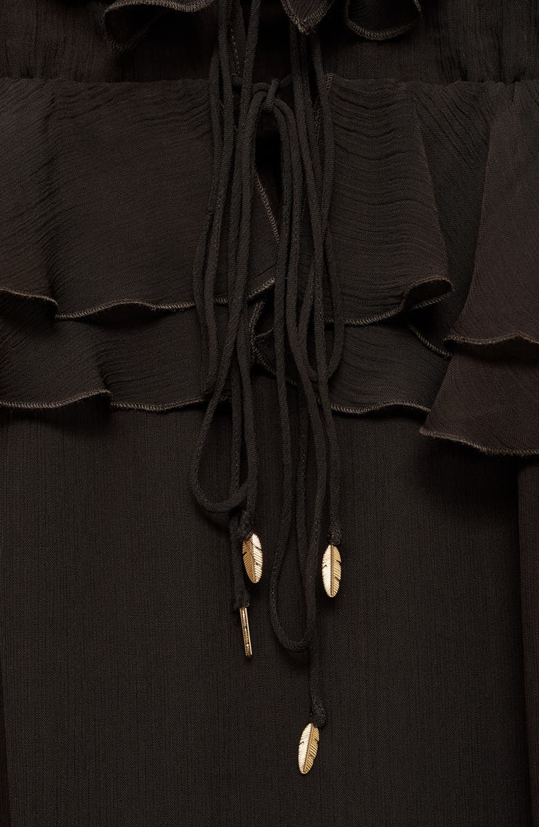 MANGO Garfi Ruffle Minidress, Alternate, color, Brown