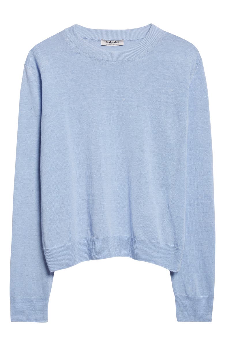 Max Mara Fervore Linen Sweater, Alternate, color, Sky Blue