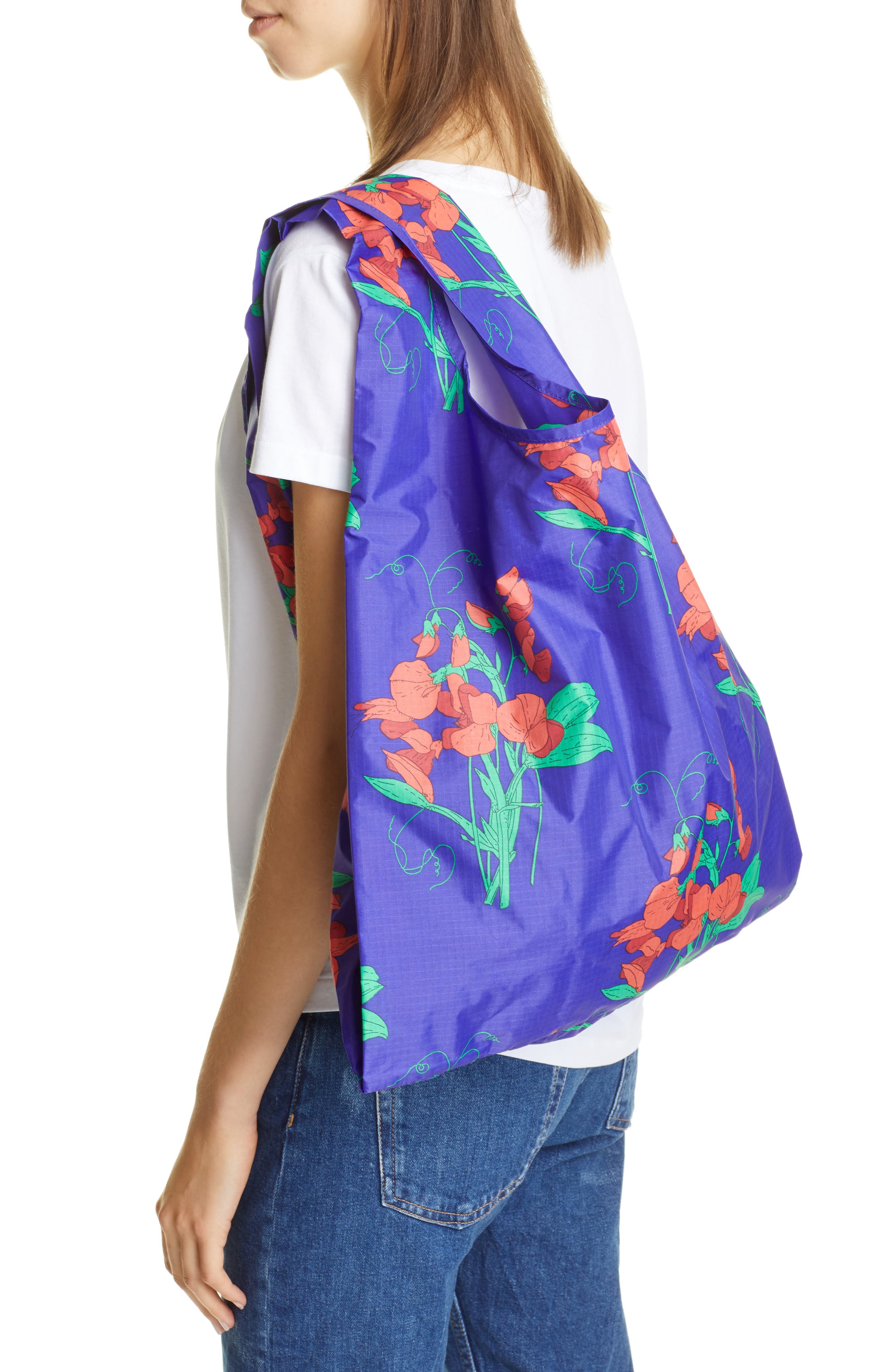 Baggu® Nylon Tote, Alternate, color, BLUE SWEET PEA