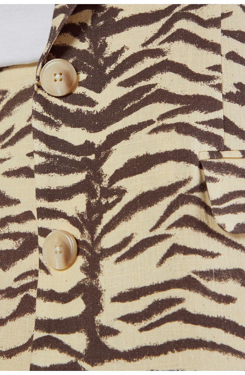 NASTY GAL Zebra Print Oversized Tailored Blazer, Alternate, color, Butter