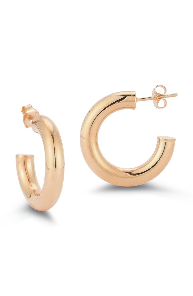 GLAZE JEWELRY Tube Hoop Earrings, Main, color, Rose Gold