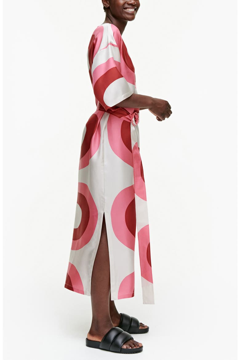 Himmea Melooni Silk Dress, Alternate, color, RED, PINK, BEIGE
