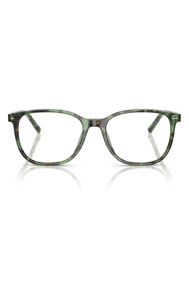 Dolce&Gabbana 51mm Pillow Optical Glasses, Main, color, Havana Green / Demo Lens
