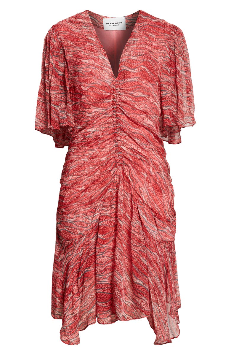Isabel Marant Étoile Vivienne Abstract Print Georgette Dress, Alternate, color, Red