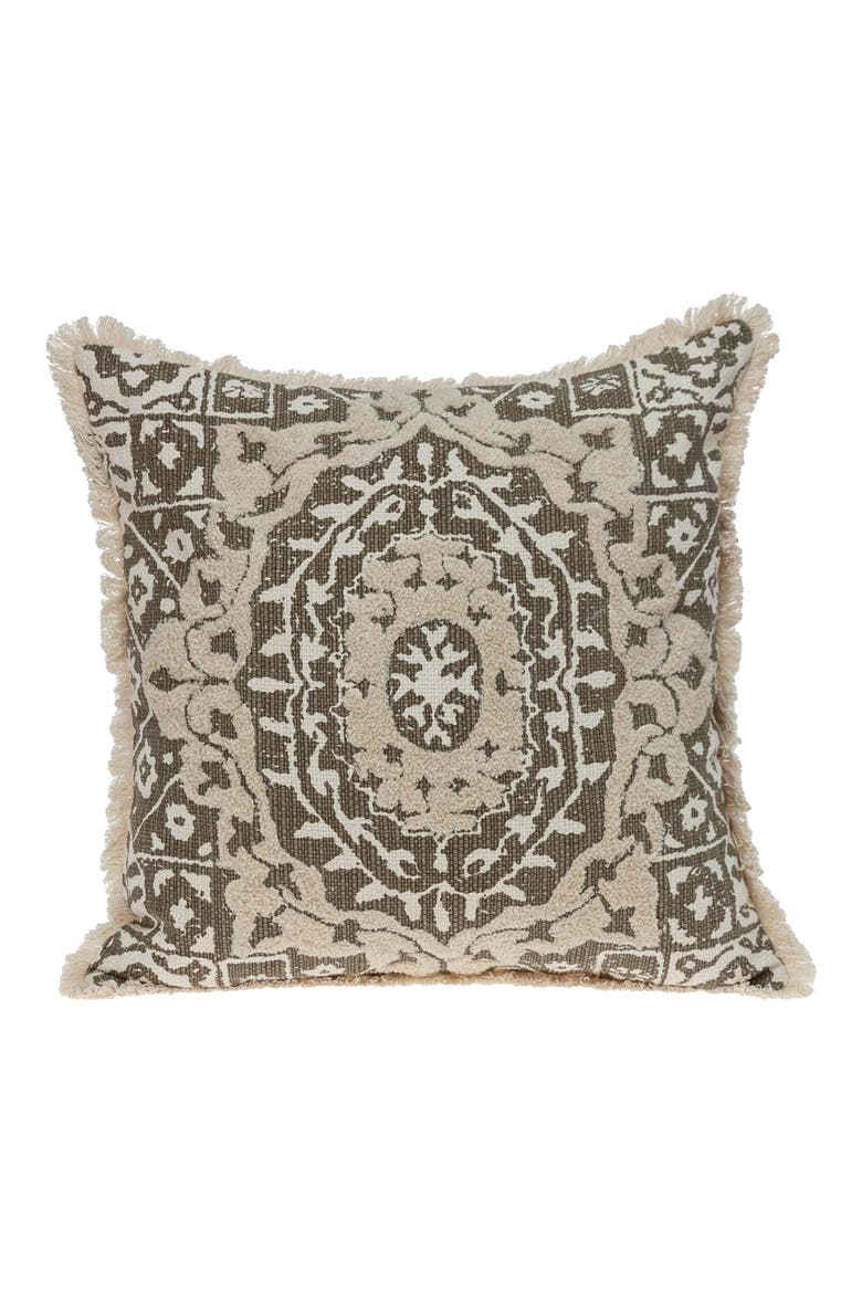 Abu Cotton Throw Pillow, Main, color, BEIGE
