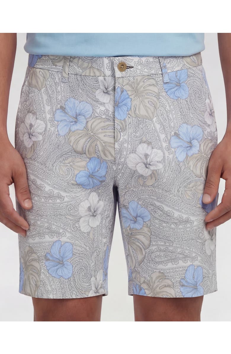 Lords of Harlech Tropical Paisley Mens Flat Front Short, Alternate, color, Tropical Paisley Natural