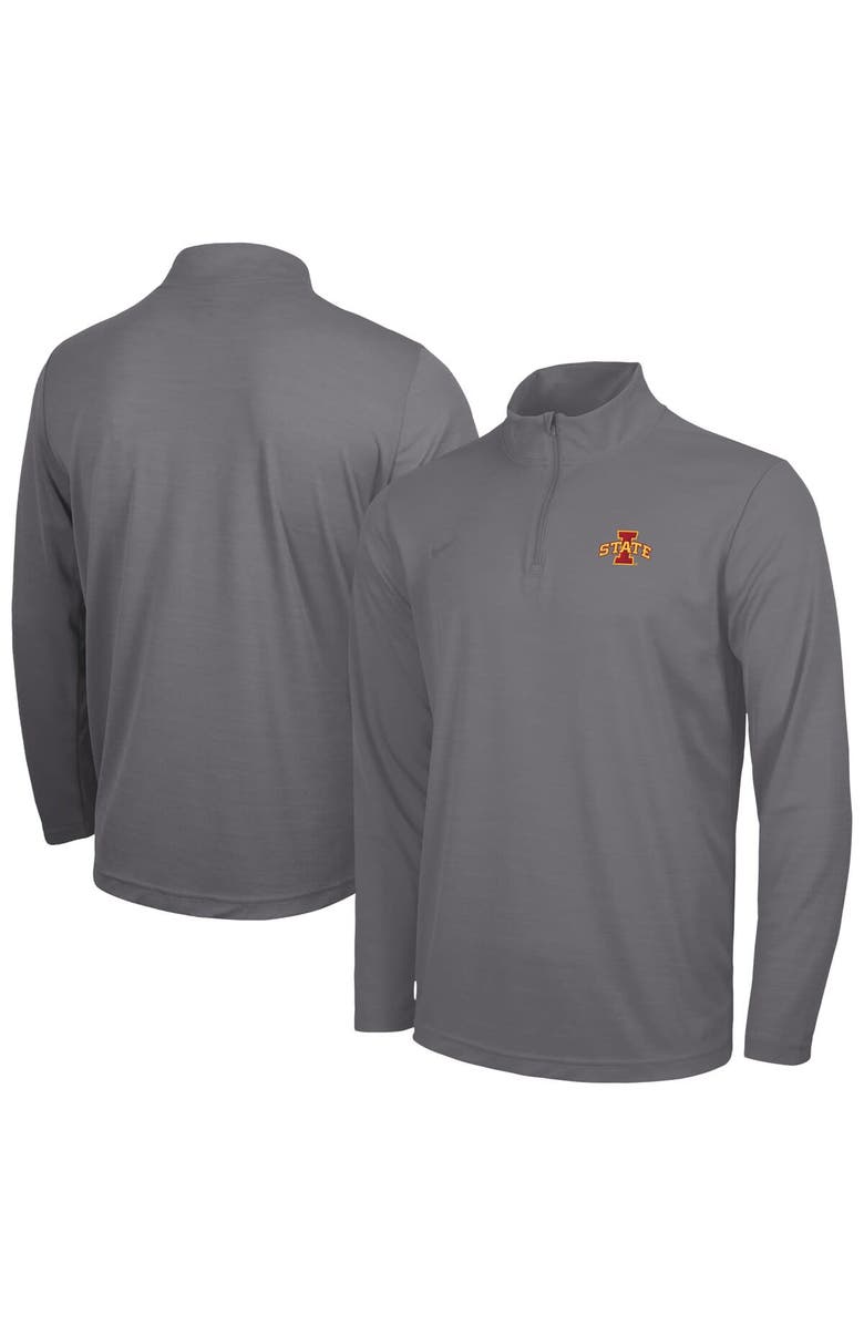 Nike Men's Nike Gray Iowa State Cyclones Intensity Performance Quarter-Zip Pullover, Main, color, 