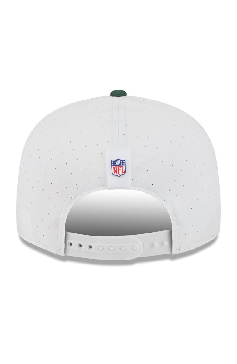 New Era Men's New Era White/Green Green Bay Packers 2025 NFL Training Camp Split Panel 9FIFTY Snapback Hat, Alternate, color, White