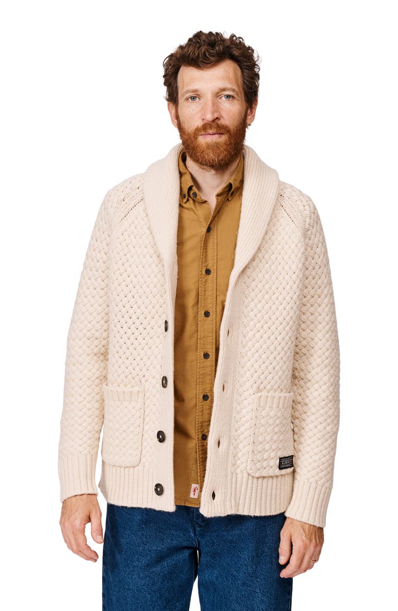 Aubin Frampton Shawl Cardigan Sweater, Main, color, Ecru