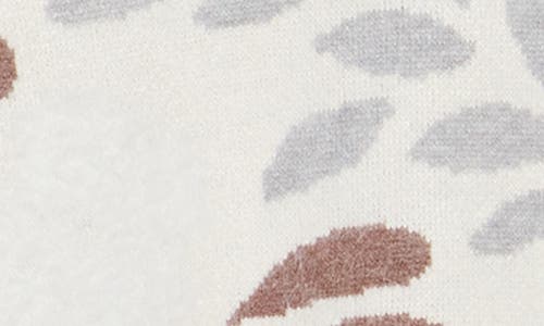 Bobeau Floral Jacquard Sweater In Multi