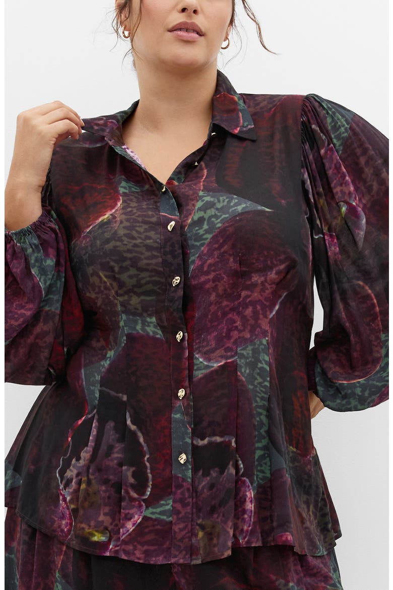 Piper Print Shirt, Main, color, BLACK ORCHID