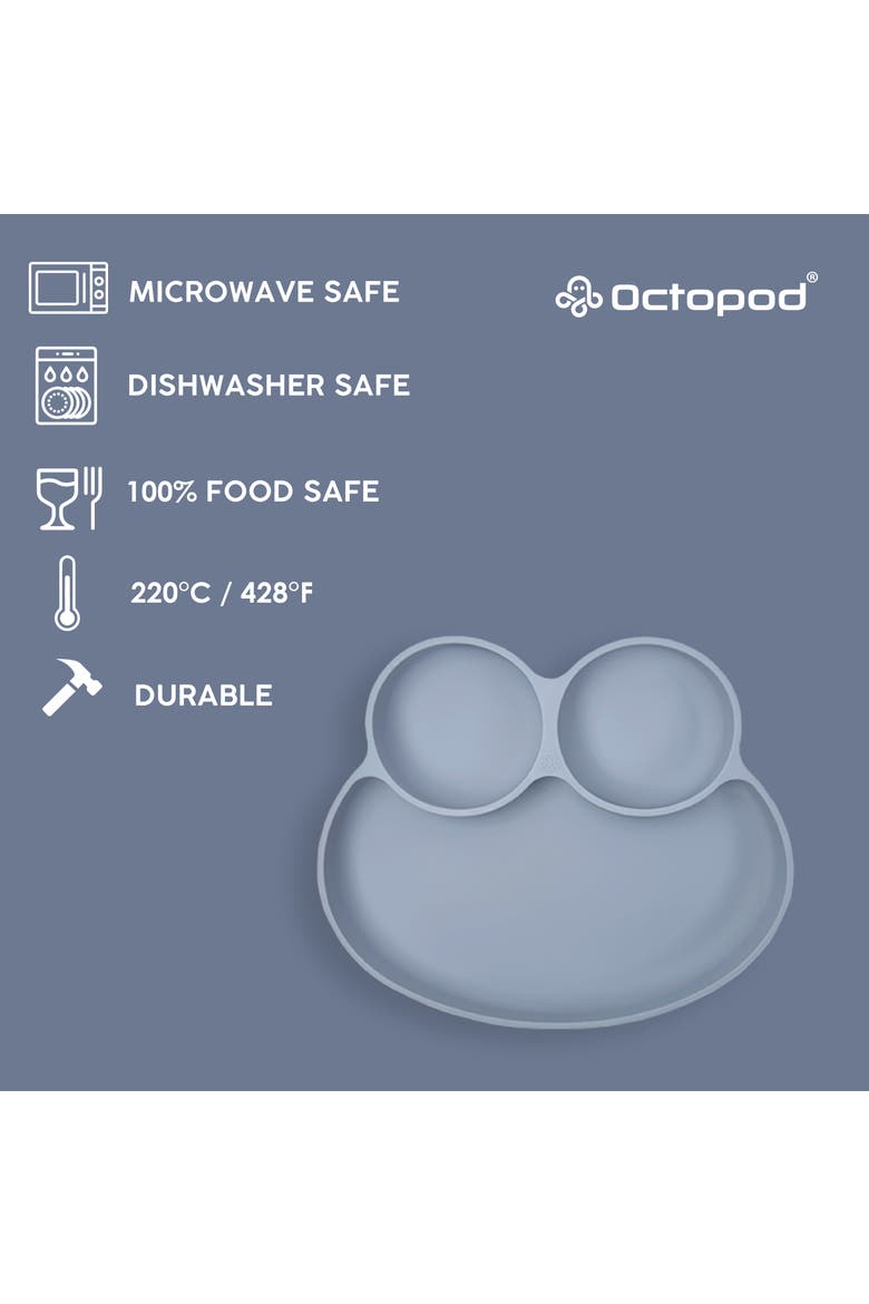 Octopod Frog Silicone Suction Dish Plate, Alternate, color, Space Blue