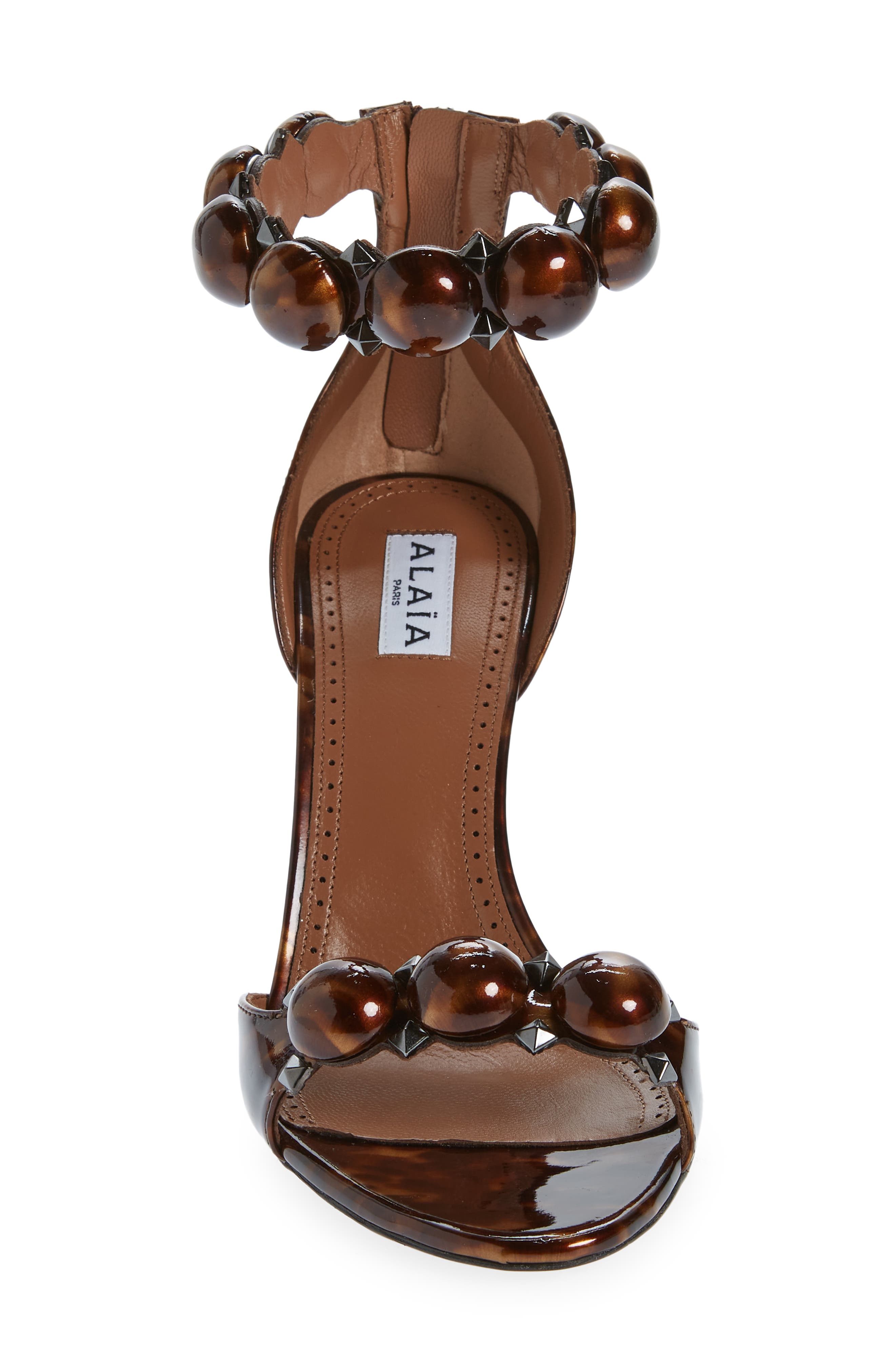 Alaïa La Bombe Patent Leather Sandal, Alternate, color, 