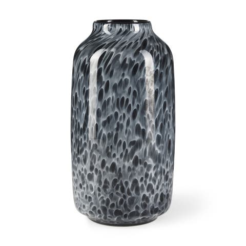 Masai Black Mottled Glass Vase