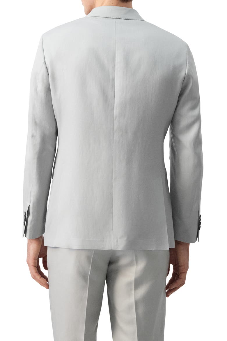Amalfi Linen Slim Fit Double Breast Blazer, Alternate, color, GREY