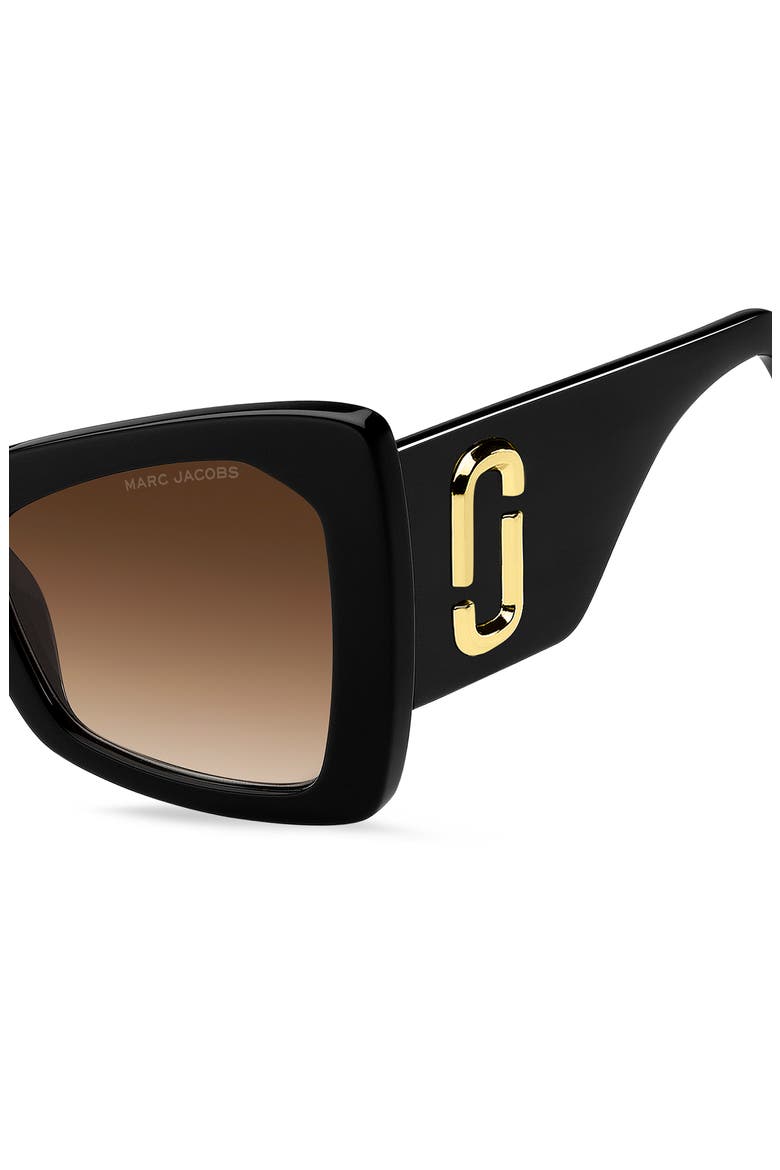 52mm Gradient Butterfly Sunglasses, Alternate, color, BLACK/ BROWN SF