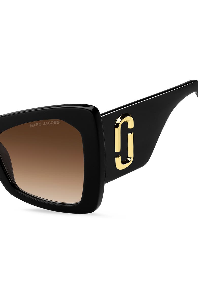 Marc Jacobs 52mm Gradient Butterfly Sunglasses, Alternate, color, Black/ Brown Sf