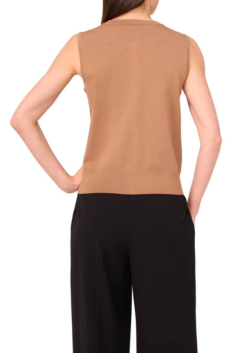 Crewneck Button-Up Sweater Vest, Alternate, color, MILK CHOCOLATE