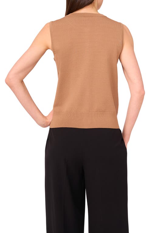 Vince Camuto Crewneck Button-up Sweater Vest In Brown