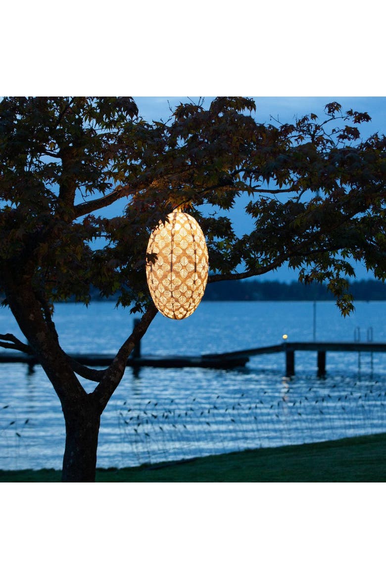 Soji Stella Nova Geo Palm Pod - Indoor / Outdoor Pendant Lamp, Alternate, color, White