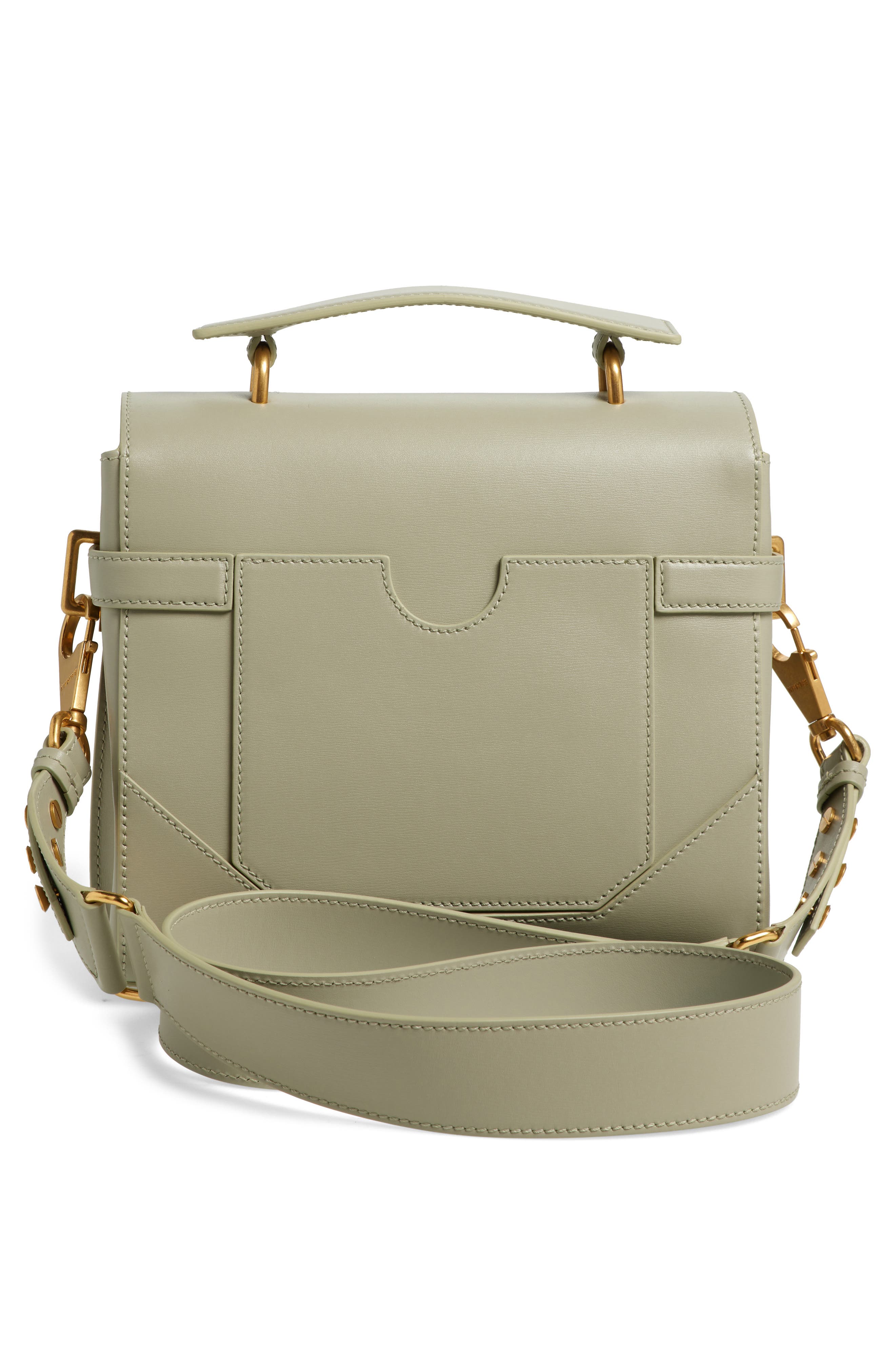 Balmain B-Buzz 23 Leather Top Handle Bag, Alternate, color, 