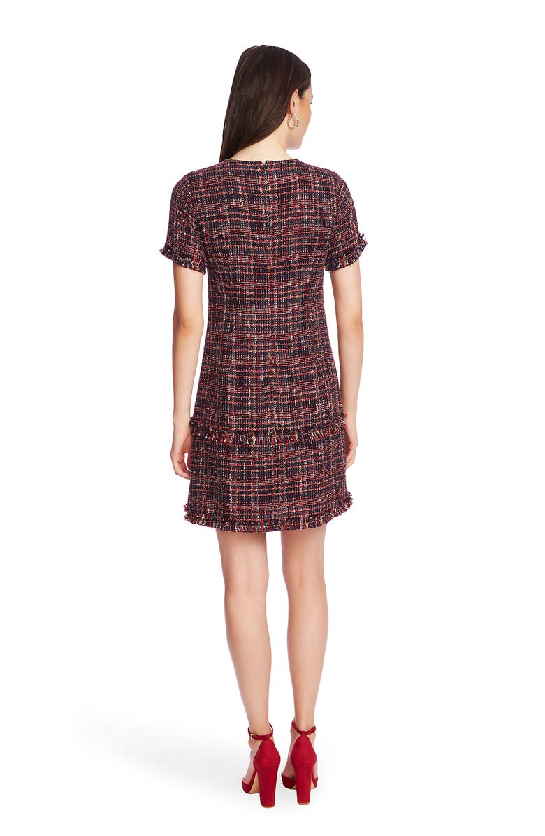Court & Rowe Preppy Tweed Fringe Trim Dress, Alternate, color, 