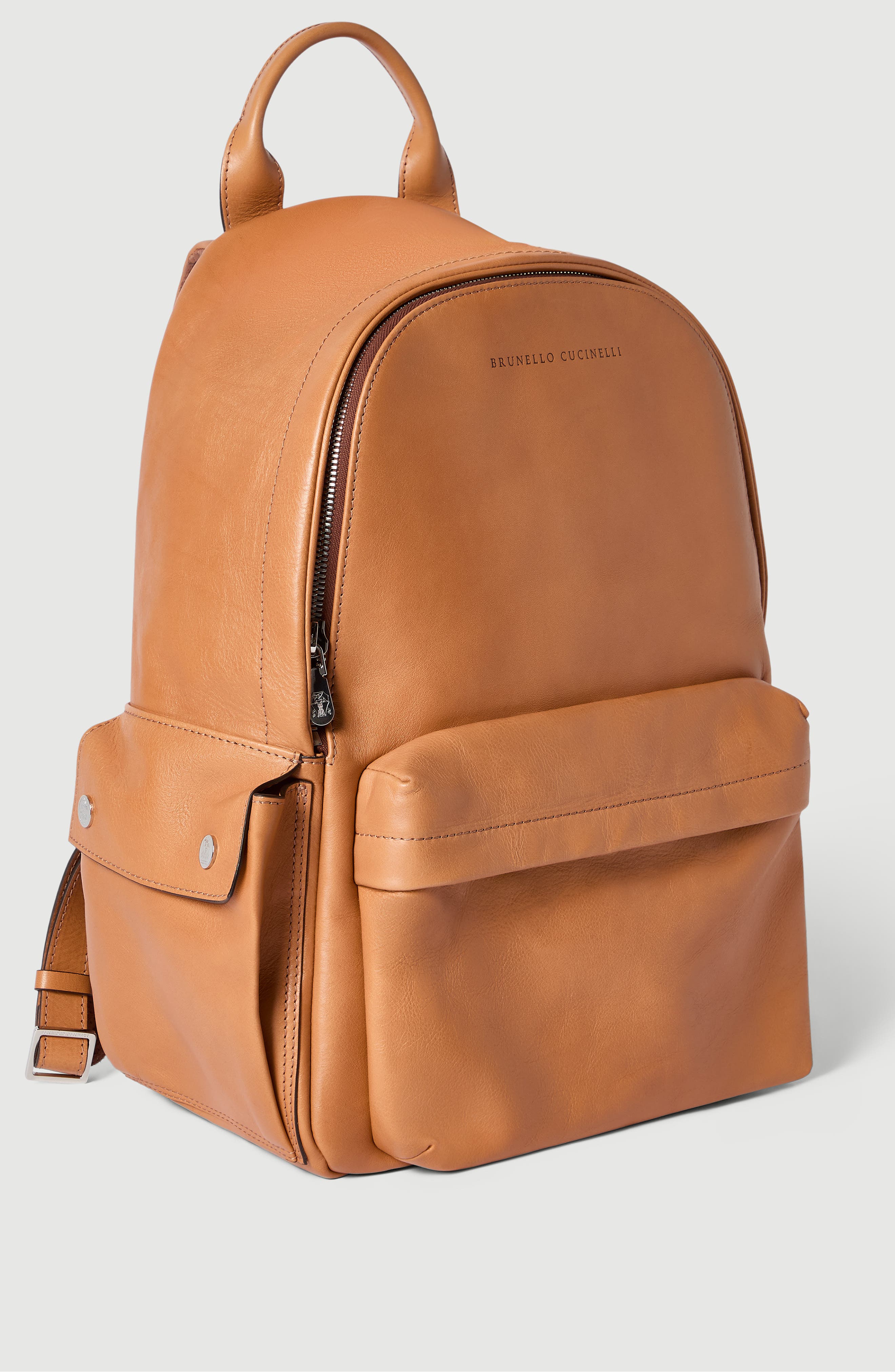 Brunello Cucinelli Cowhide travel backpack, Alternate, color, Cognac