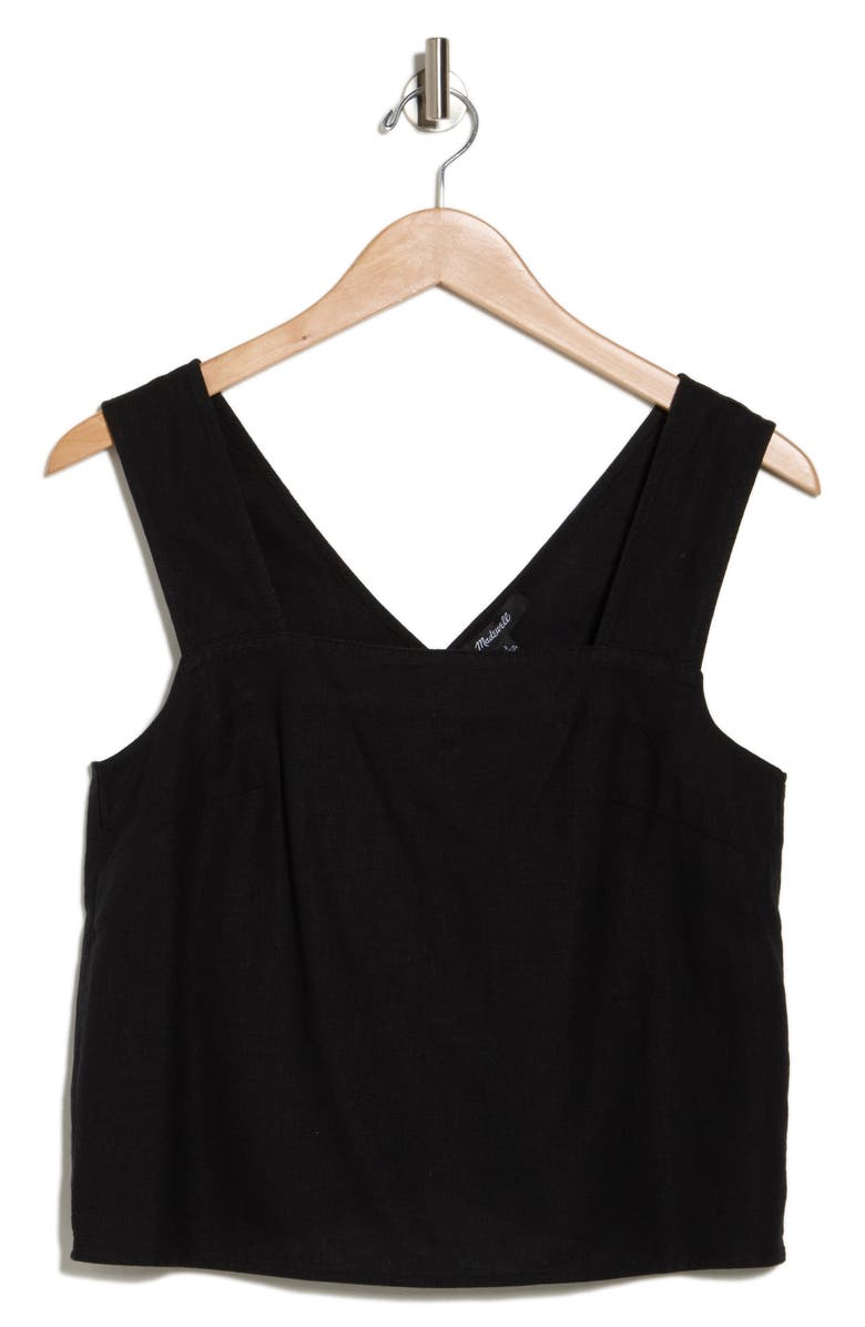 Madewell Irene Linen Blend Top, Alternate, color, True Black