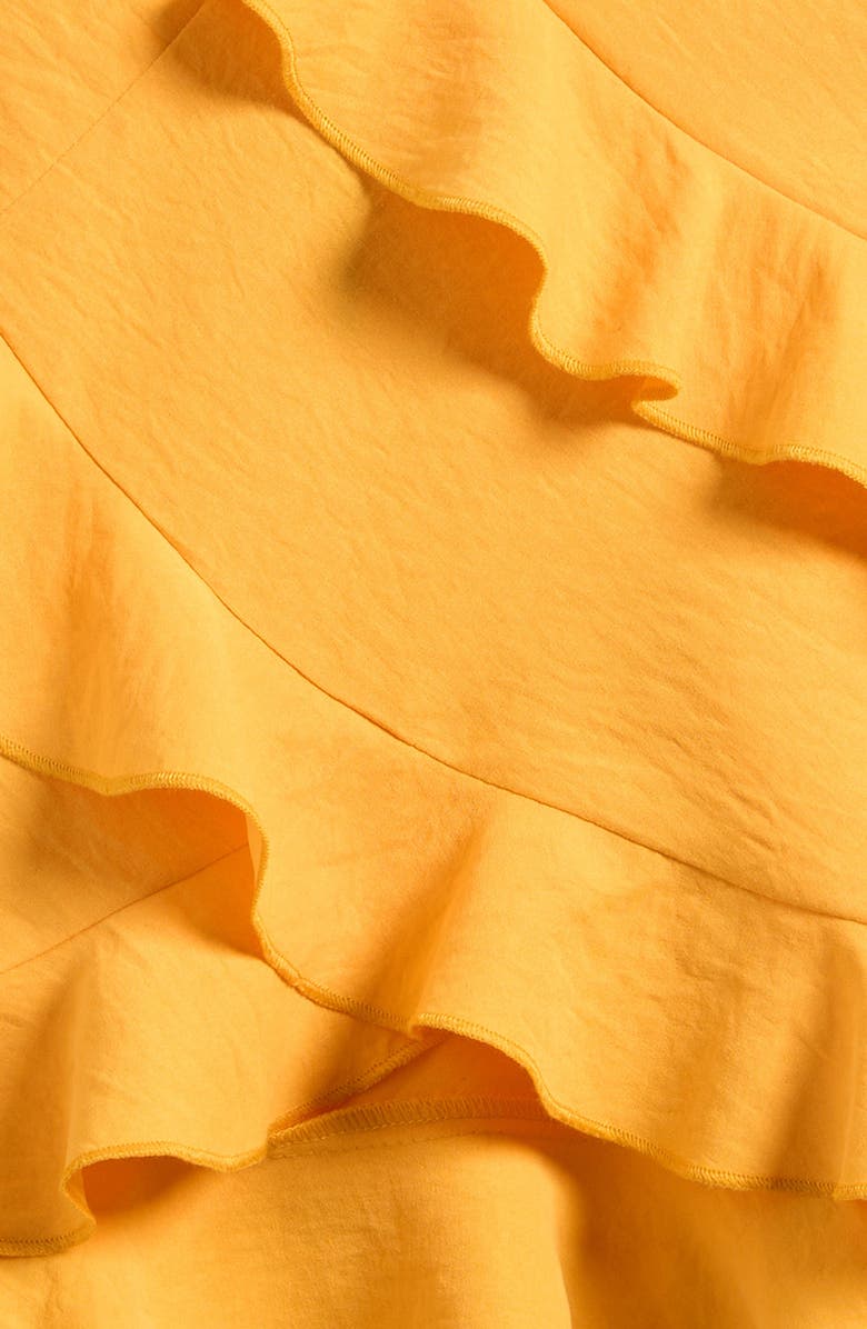 Good Luck Girl Kids' Ruffle Satin Tank, Alternate, color, Mango