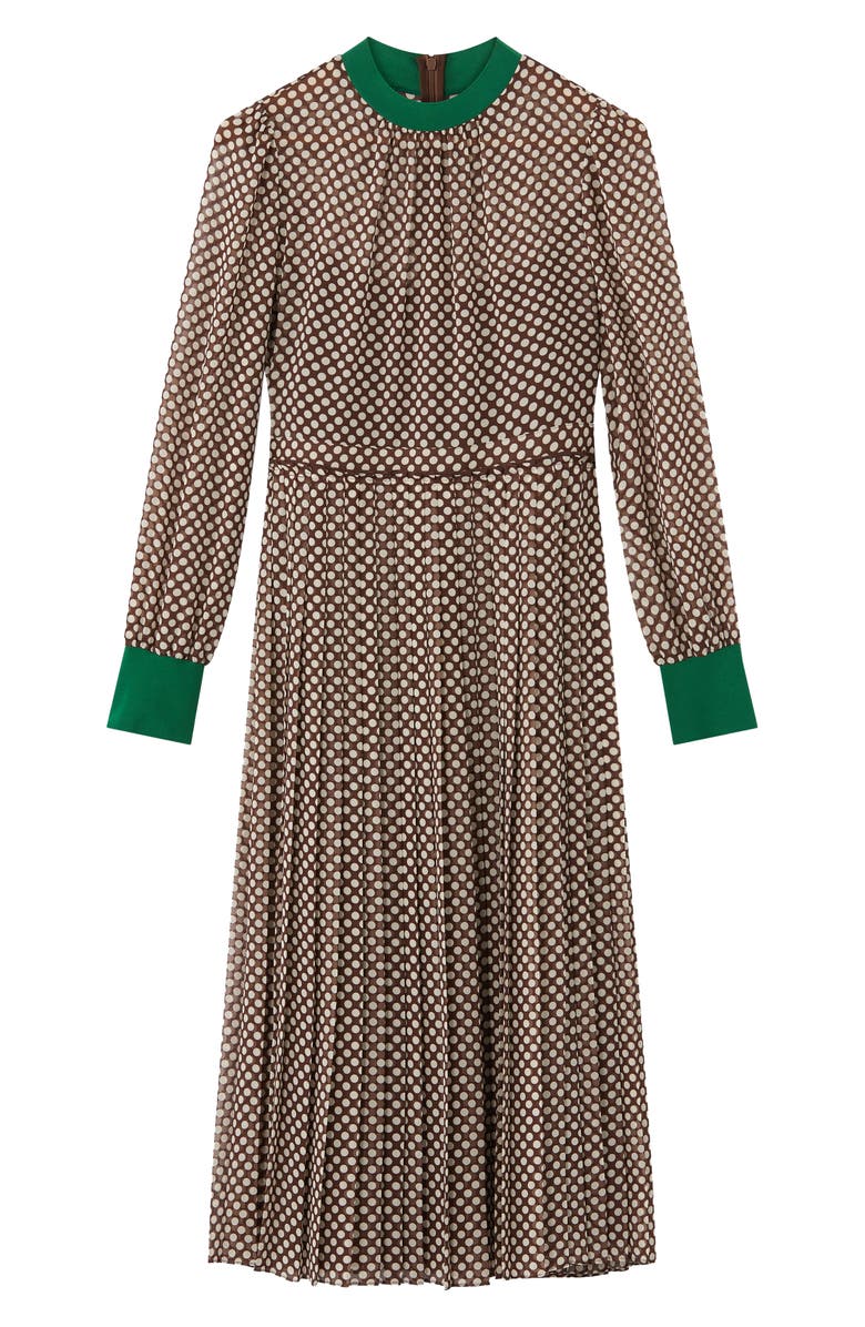 LK Bennett Marianne Pleated Long Sleeve Midi Dress, Alternate, color,