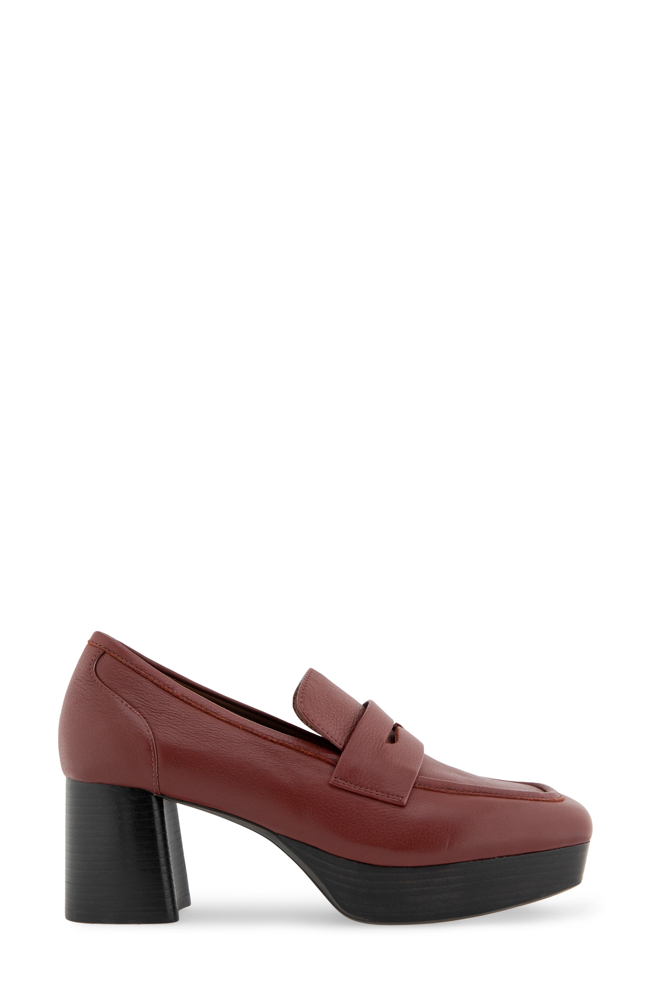 Aerosoles Cavour Platform Penny Loafer Pump, Alternate, color, Clay Leather