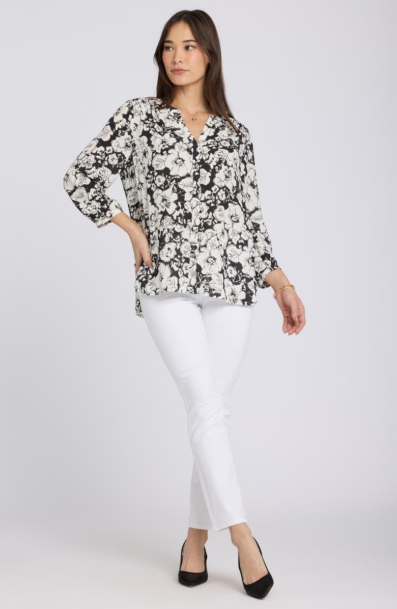 NYDJ Pintuck Top, Alternate, color, Poignant Poppys