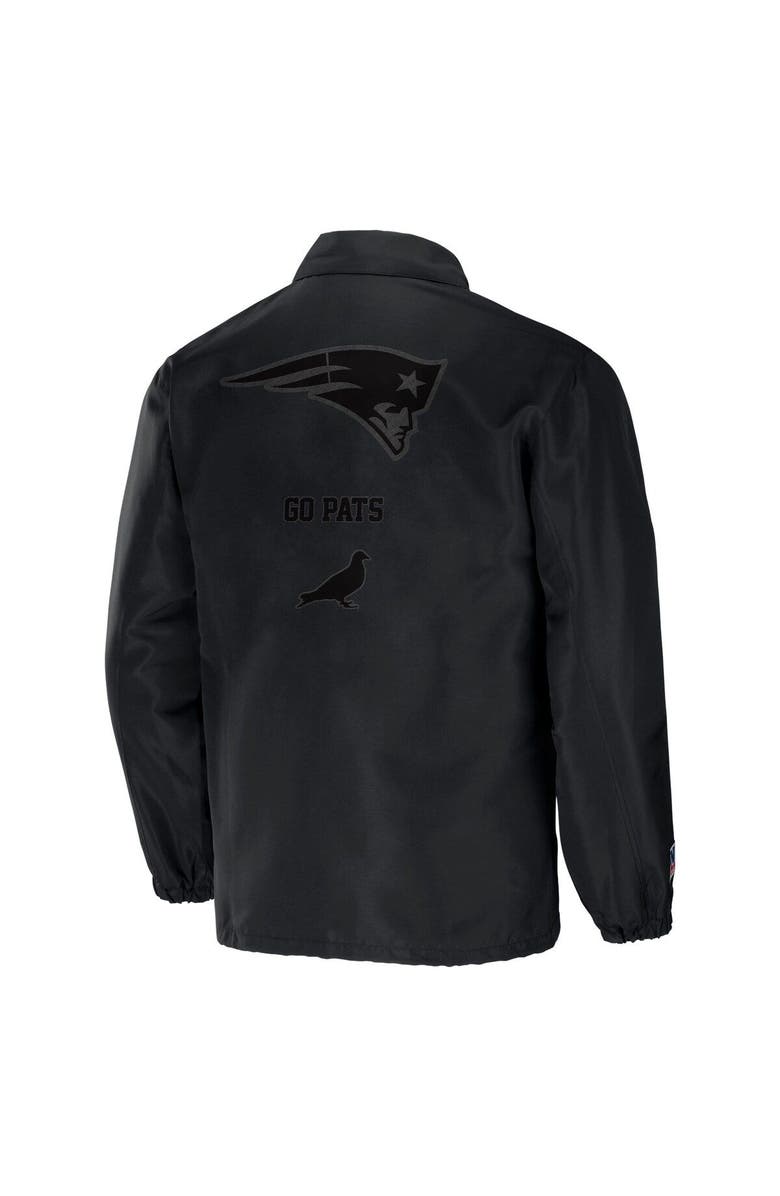 STAPLE Men's NFL x Staple Black New England Patriots Coaches Full-Snap Jacket, Alternate, color,