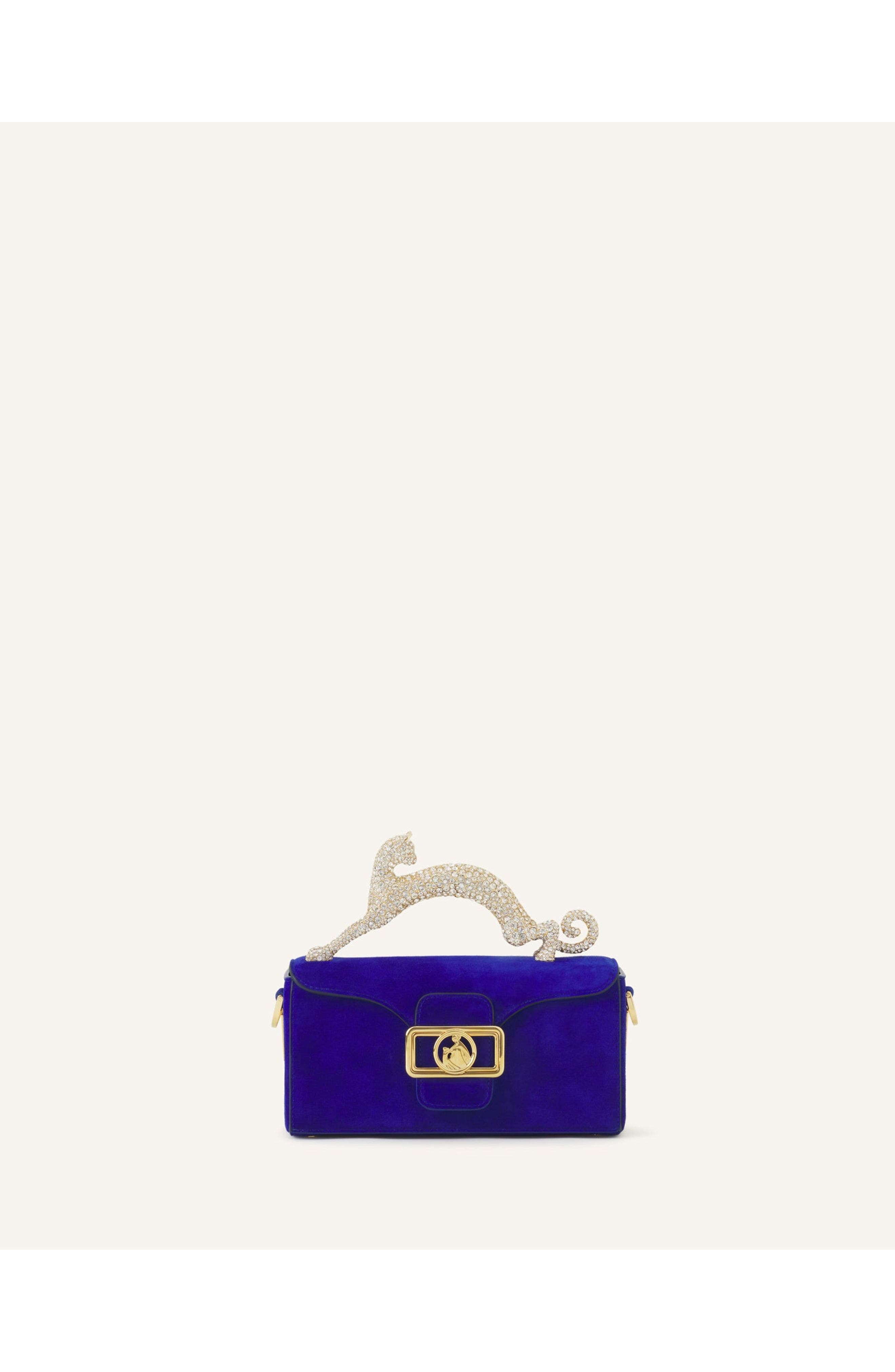 Lanvin Nano Pencil Cat Leather Bag, Main, color, Electric Blue/Dark Blue