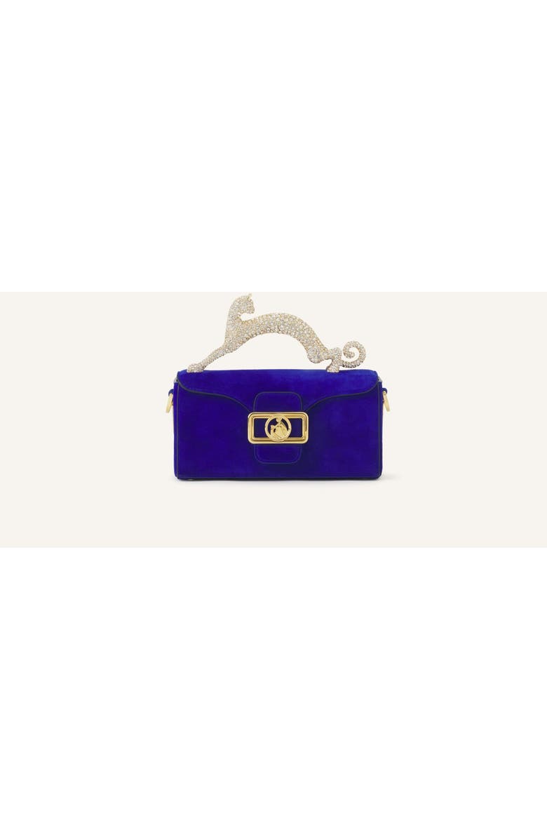 Lanvin Nano Pencil Cat Leather Bag, Main, color, Electric Blue/Dark Blue