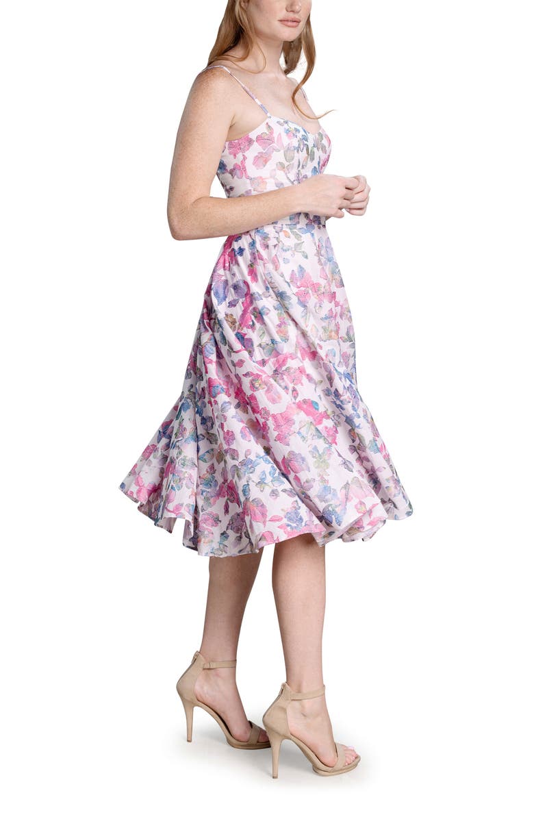 Dress the Population Meadow Floral Fit & Flare Cotton Dress, Alternate, color, 